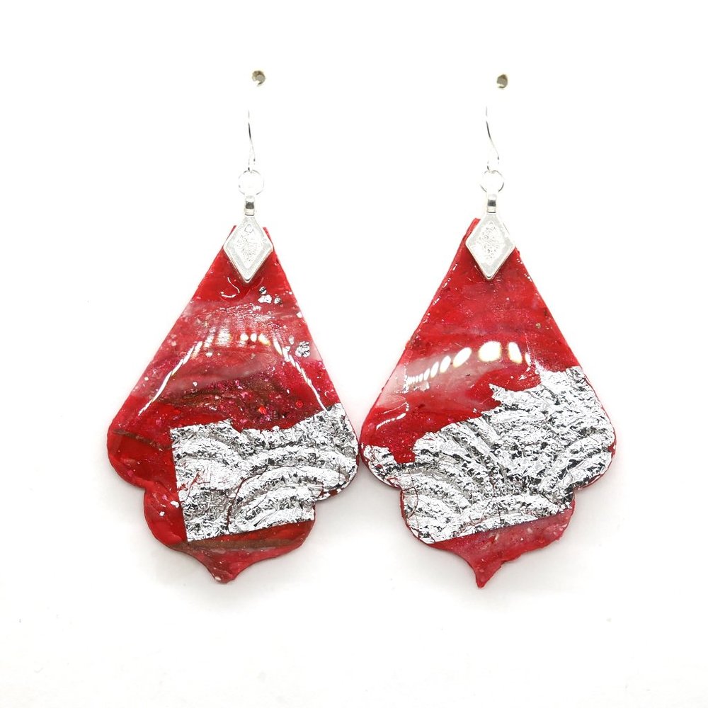 Red  Teardrop Earrings
